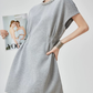 Waist Gather Sweatshirt Mini Dress FER0275