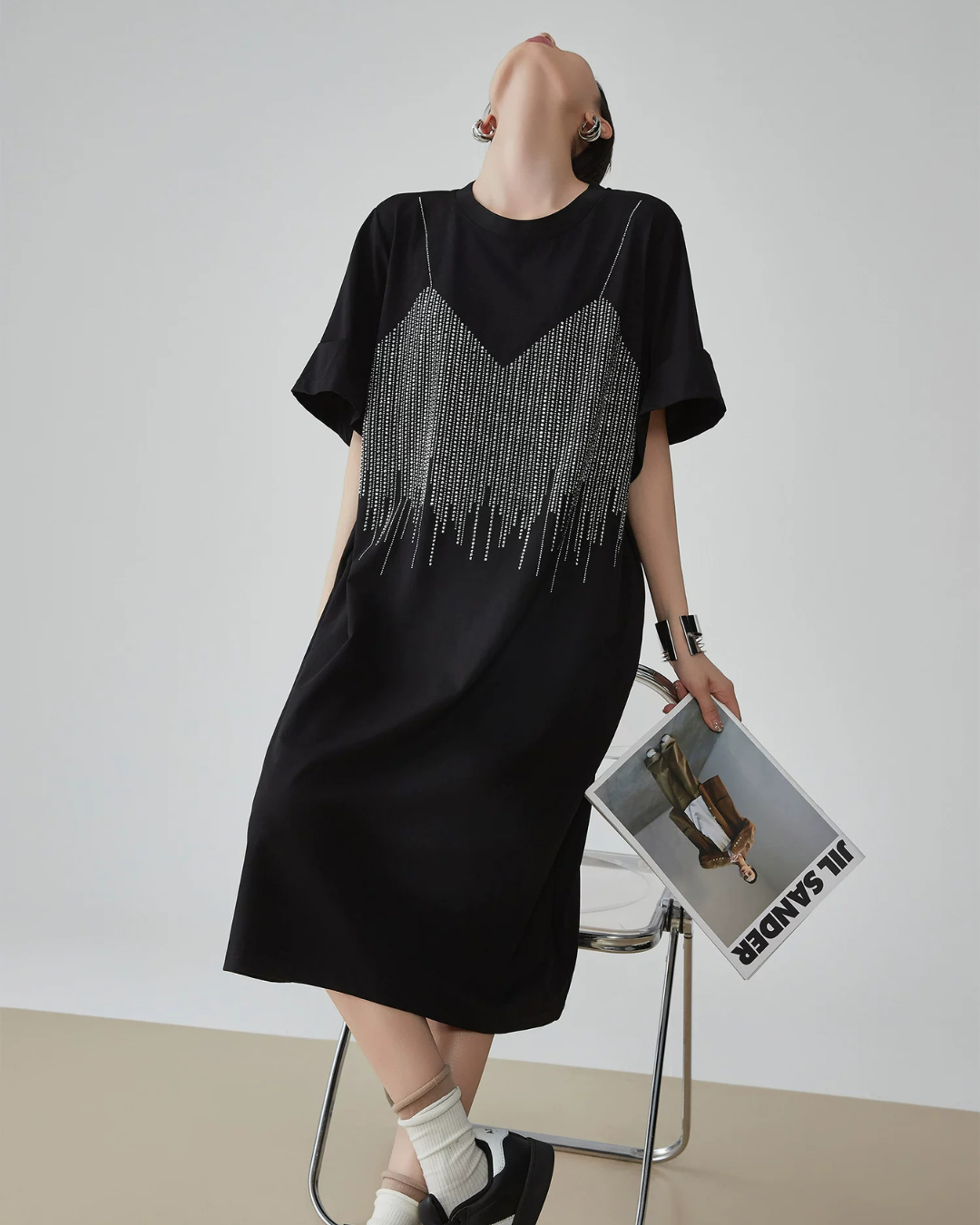 Layered-Style T-Shirt Dress FER0195
