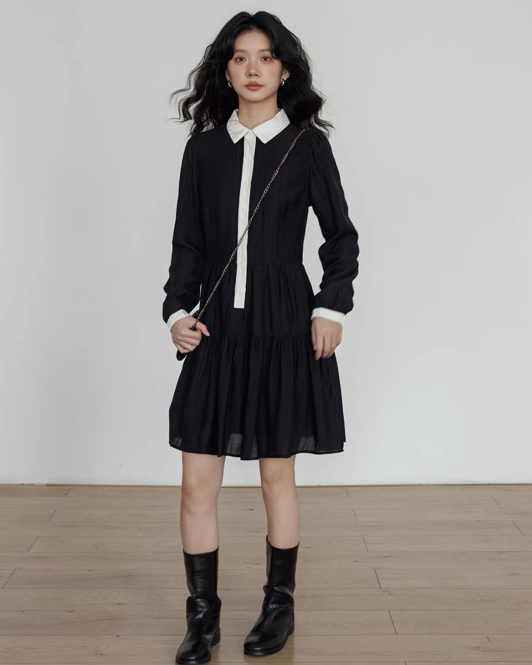 Color-Block Shirt Dress VAS0182