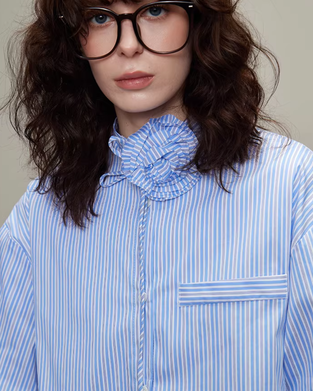 Rose Stripe Loose Shirt TEO0011