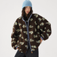Floral Stand Collar Fleece Jacket ACS0325