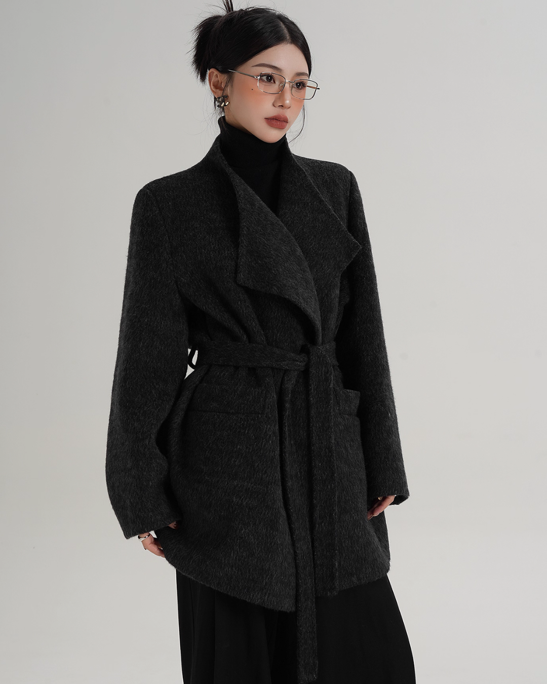 Waist Belt Wool Coat SRS0389