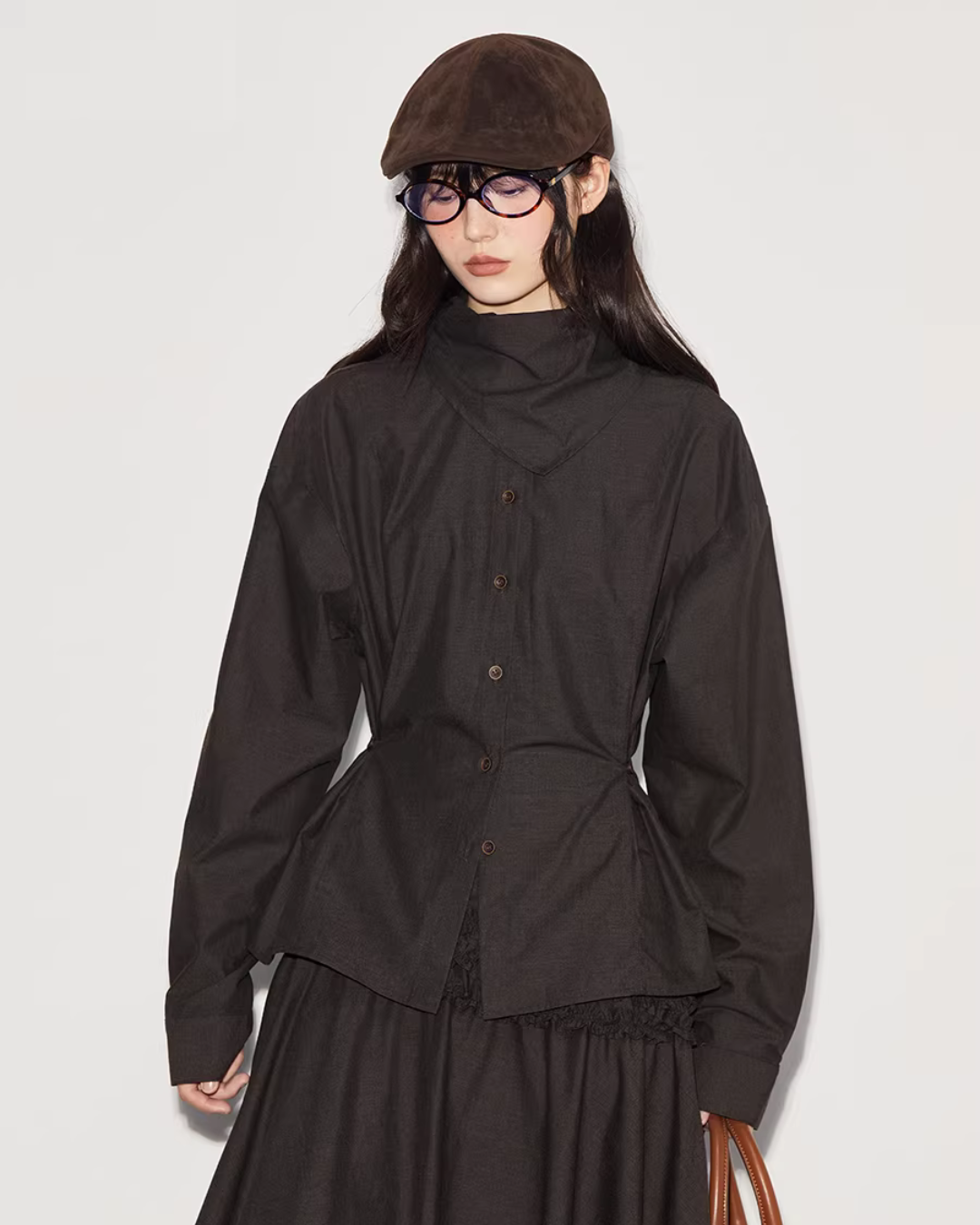 Vintage Brushed Two-Way Shirt / Pleated Lace Skirt BBK0006