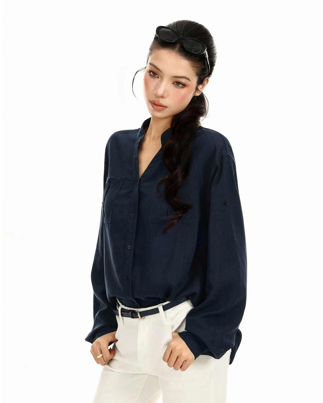 Rolled Cuff Sleeve Shirt  BGS0055