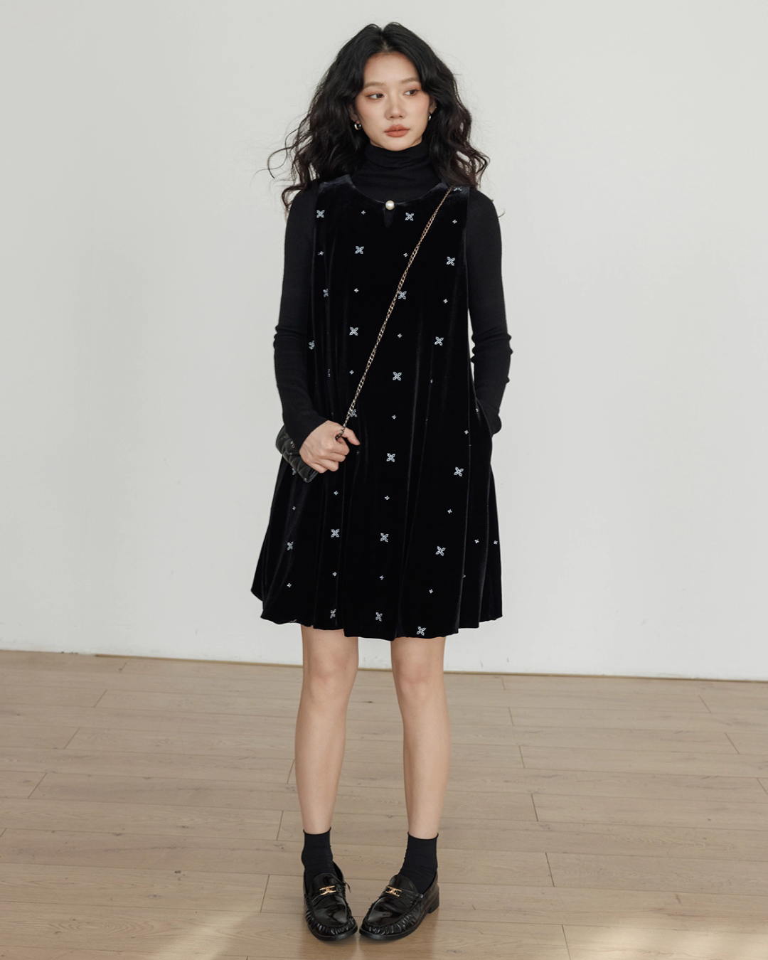 Round Neck Embroidered Vest Dress VAS0166