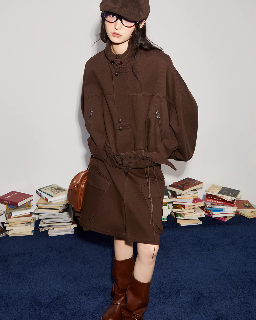 Vintage Oversized Biker Jacket / Cargo Pants / Half Skirt BBK0003
