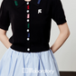 Black Knit Top / Balloon Mini Skirt LLA0495