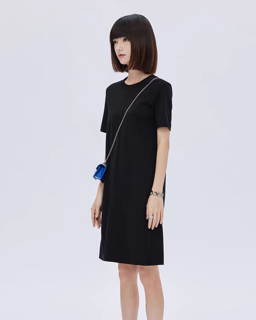 Crew Neck T-Shirt Short Dress SHN0010