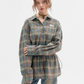 Green Plaid Drawstring Waist Shirt ZZF0360