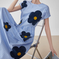 Floral Plaid Short-Sleeve Shirt Dress FER0092