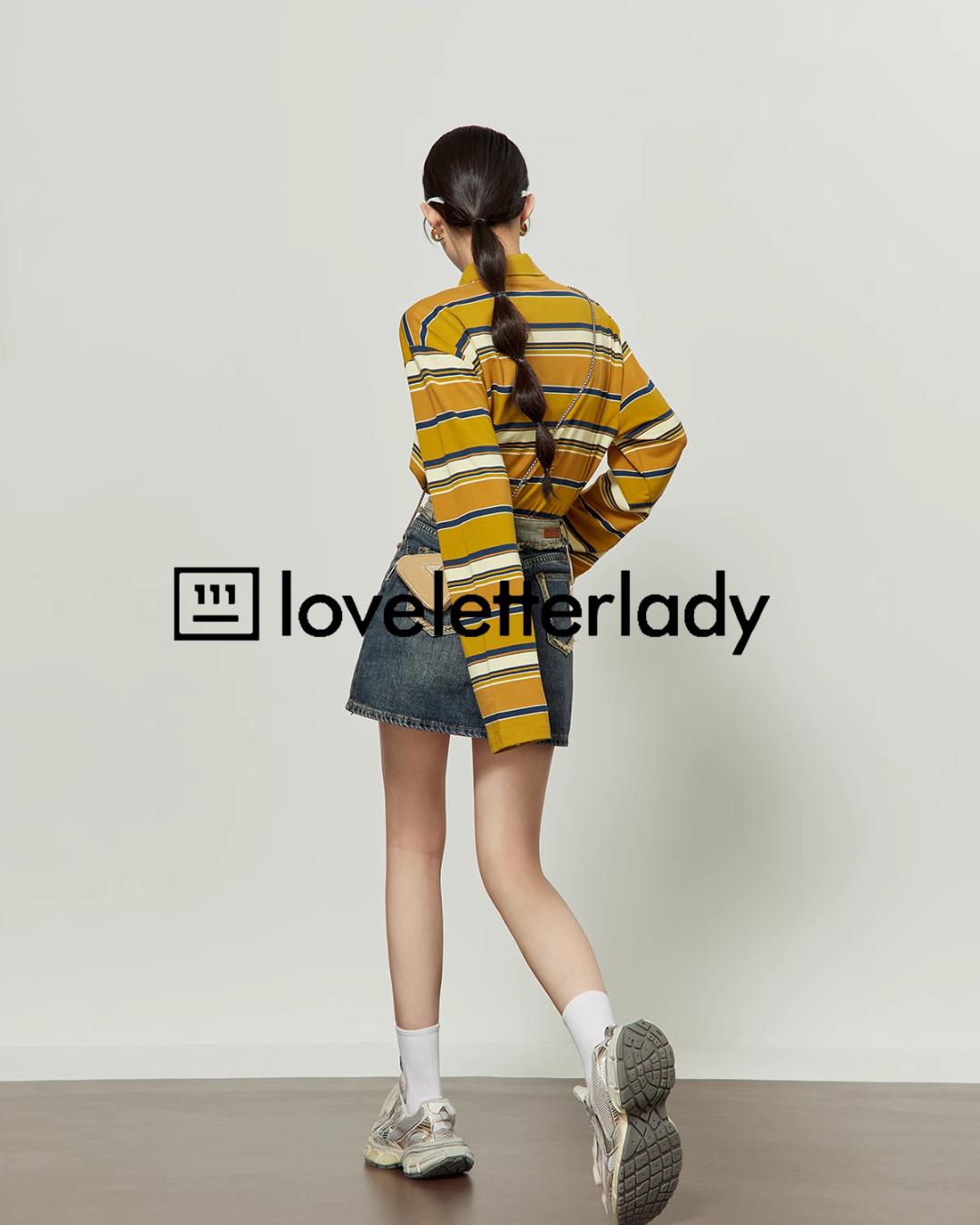 Polo Neck Yellow Striped Shirt LLA0264