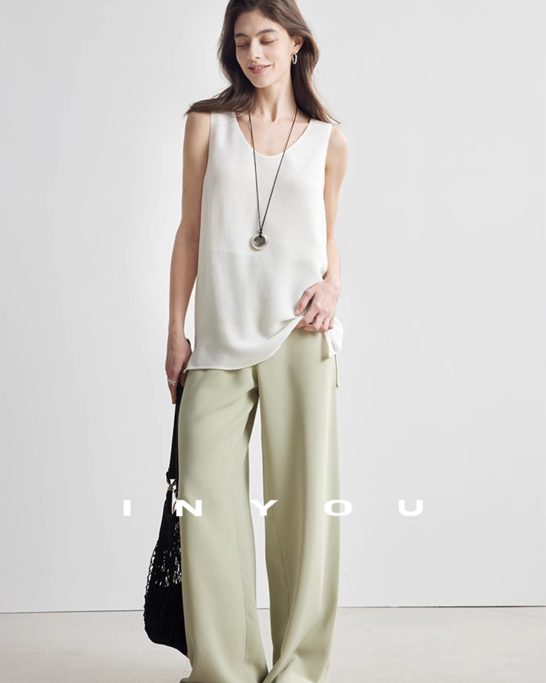 U-Neck Camisole Top / Loose Long Skirt IWY0011