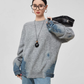 Denim Patchwork Crew Neck Top FER0056