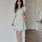 Puff Sleeve Floral Mini Dress  SMS0021