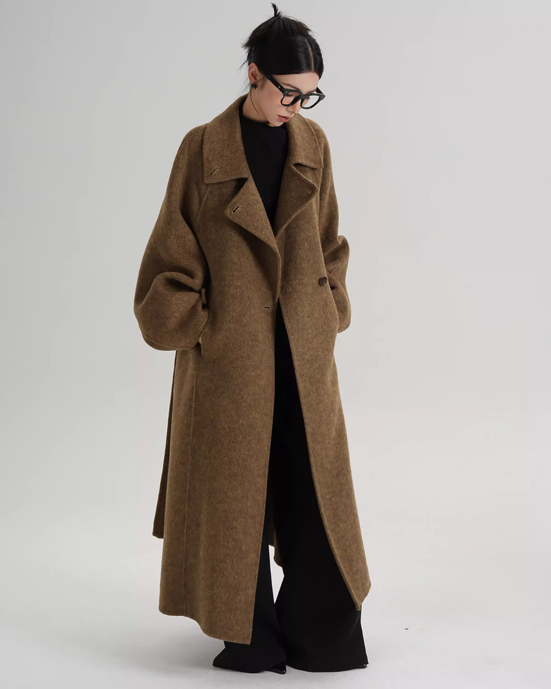 Stand Collar Long Loose Wool Coat SRS0361