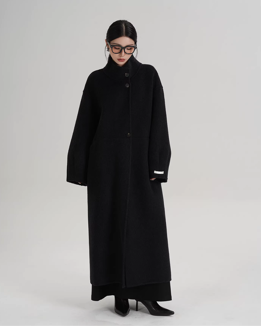Mock Neck Long Coat SRS0413