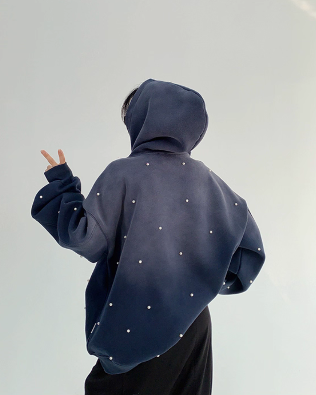 Gradient Studded Sweatshirt Hoodie YLS0987