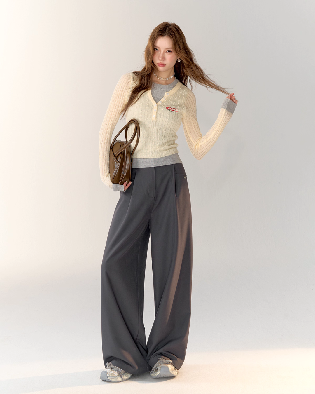 Race Ribbon Loose Slacks Pants ASG0061