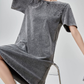 Chemical Wash Studs T-Shirt Dress FER0197