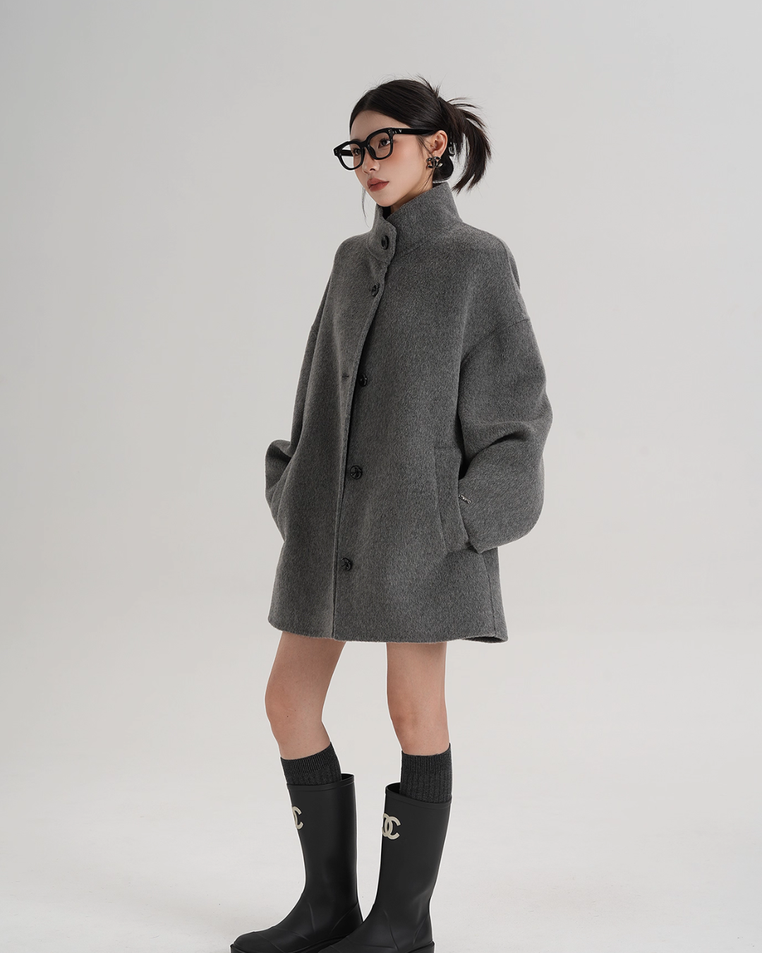 Stand Collar Short Coat SRS0396