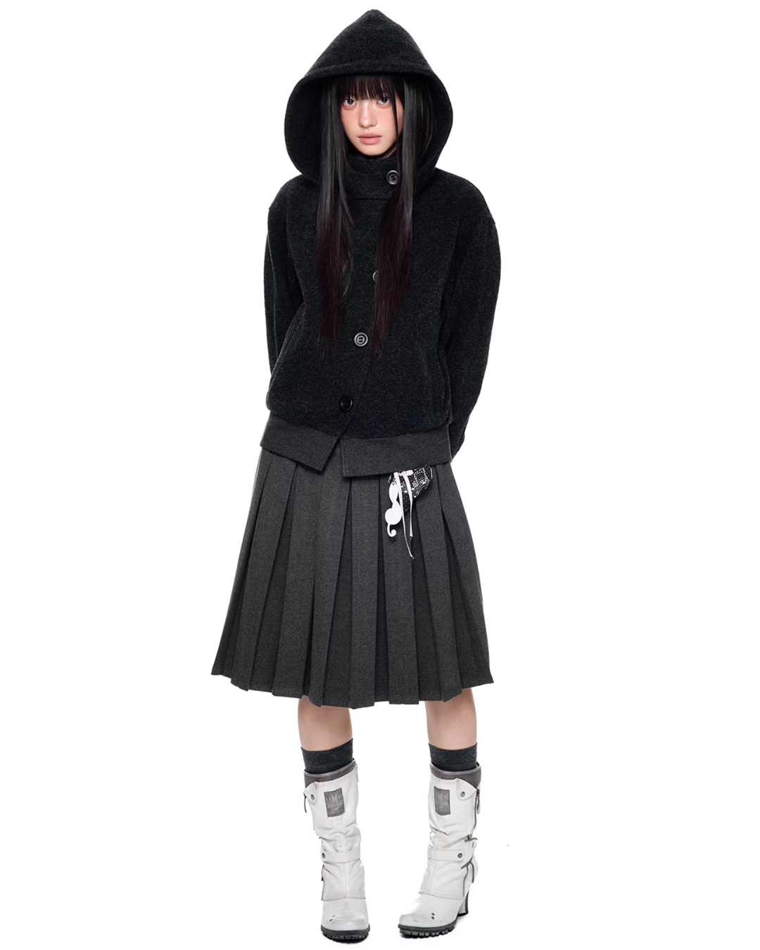 Short Wool Hooded Coat EZK0102