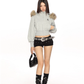 Fur Cropped Zip Up Hoodie BGS0013