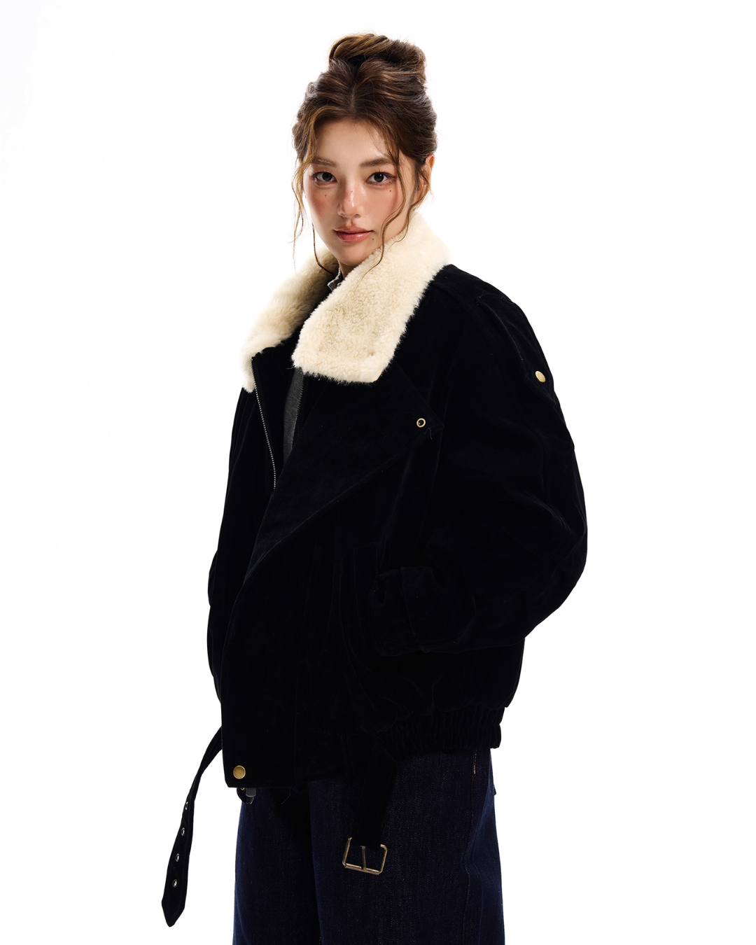 Fur Collar Suede Jacket HGX0047