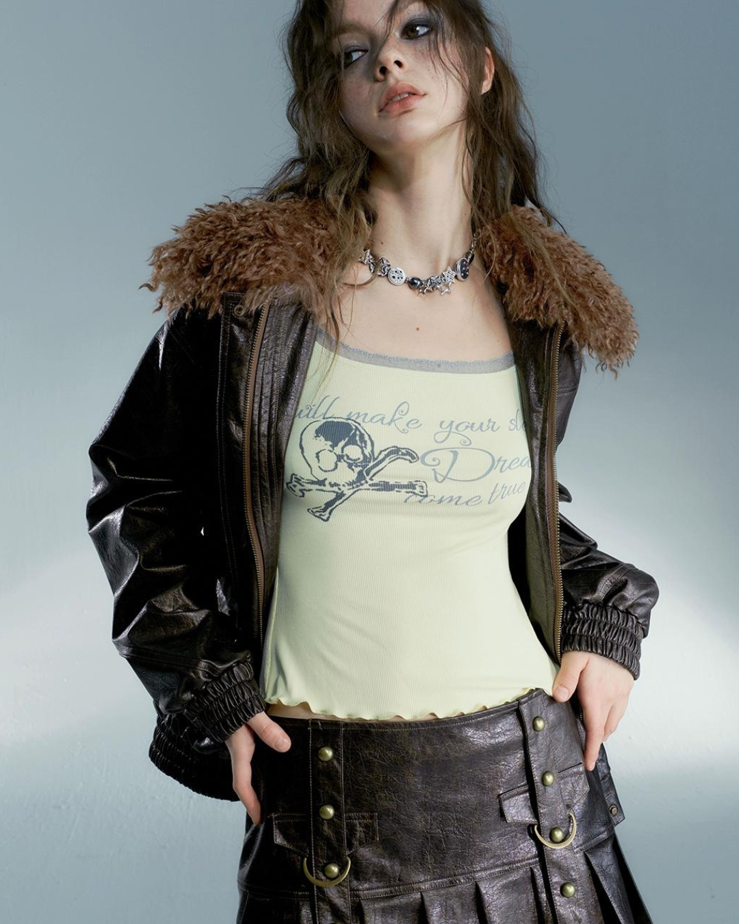 Leather Fur Jacket SAP0015