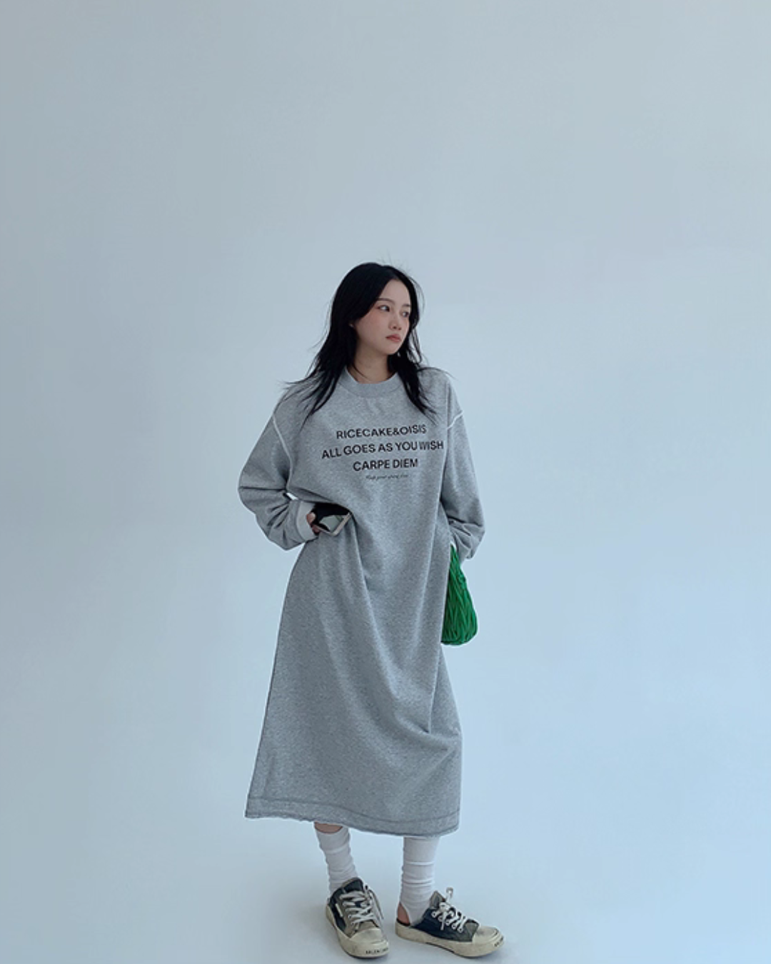 Logo Print Oversized Dress YLS0931