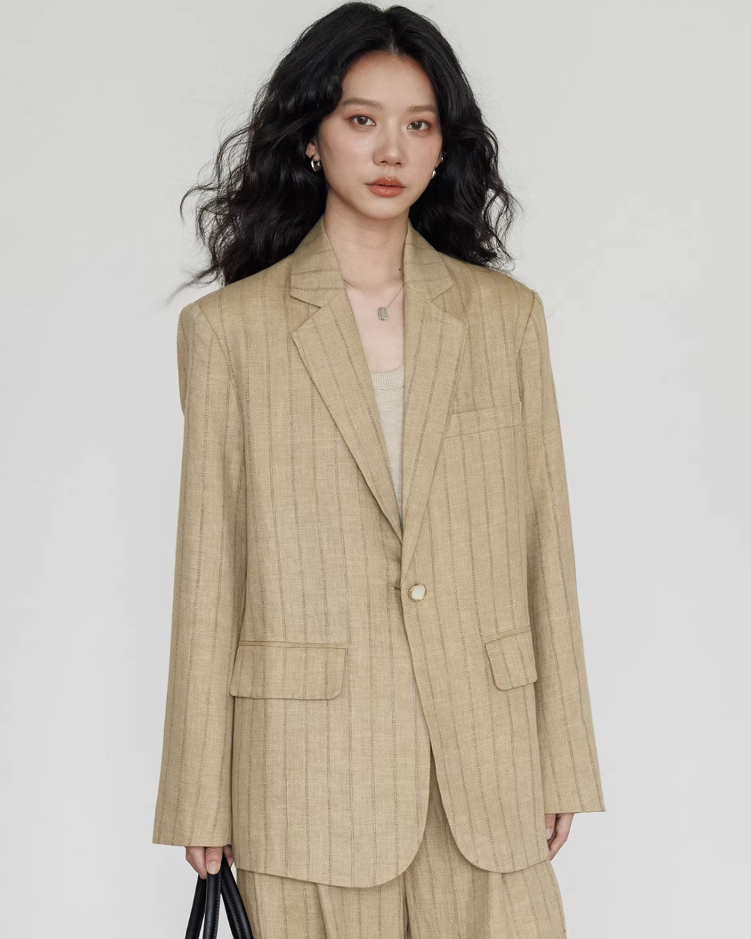 Stripe Design Blazer Jacket / Casual Wide Pants VAS0189