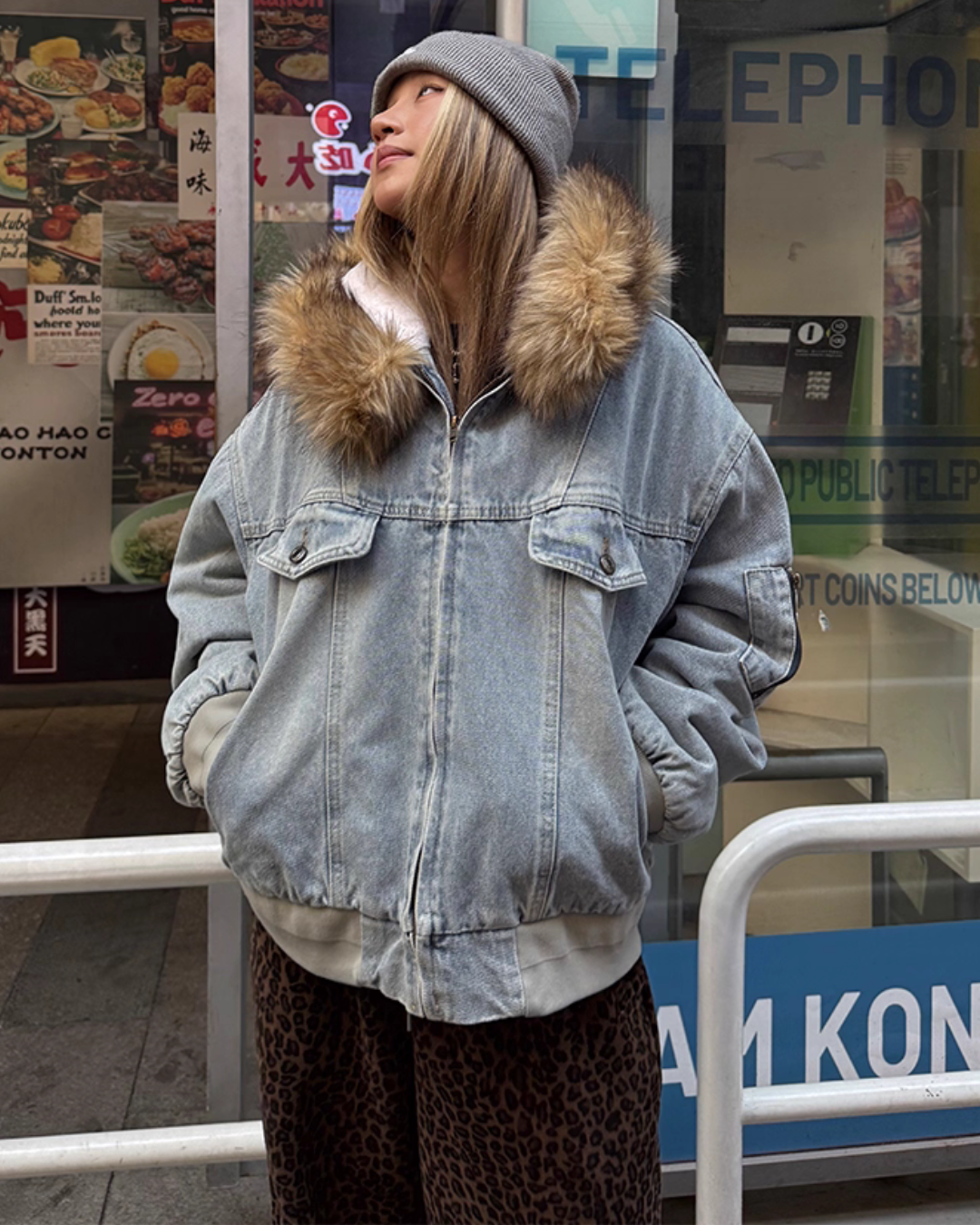 Fur Hood Denim Blouson CYE0072