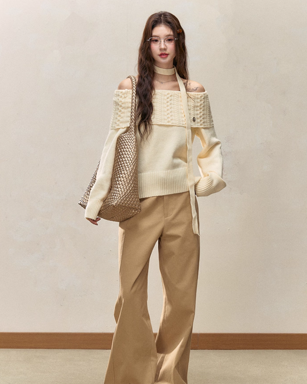 Off-Shoulder Tops / Wide Pants / Flared Long Skirts ELS0001