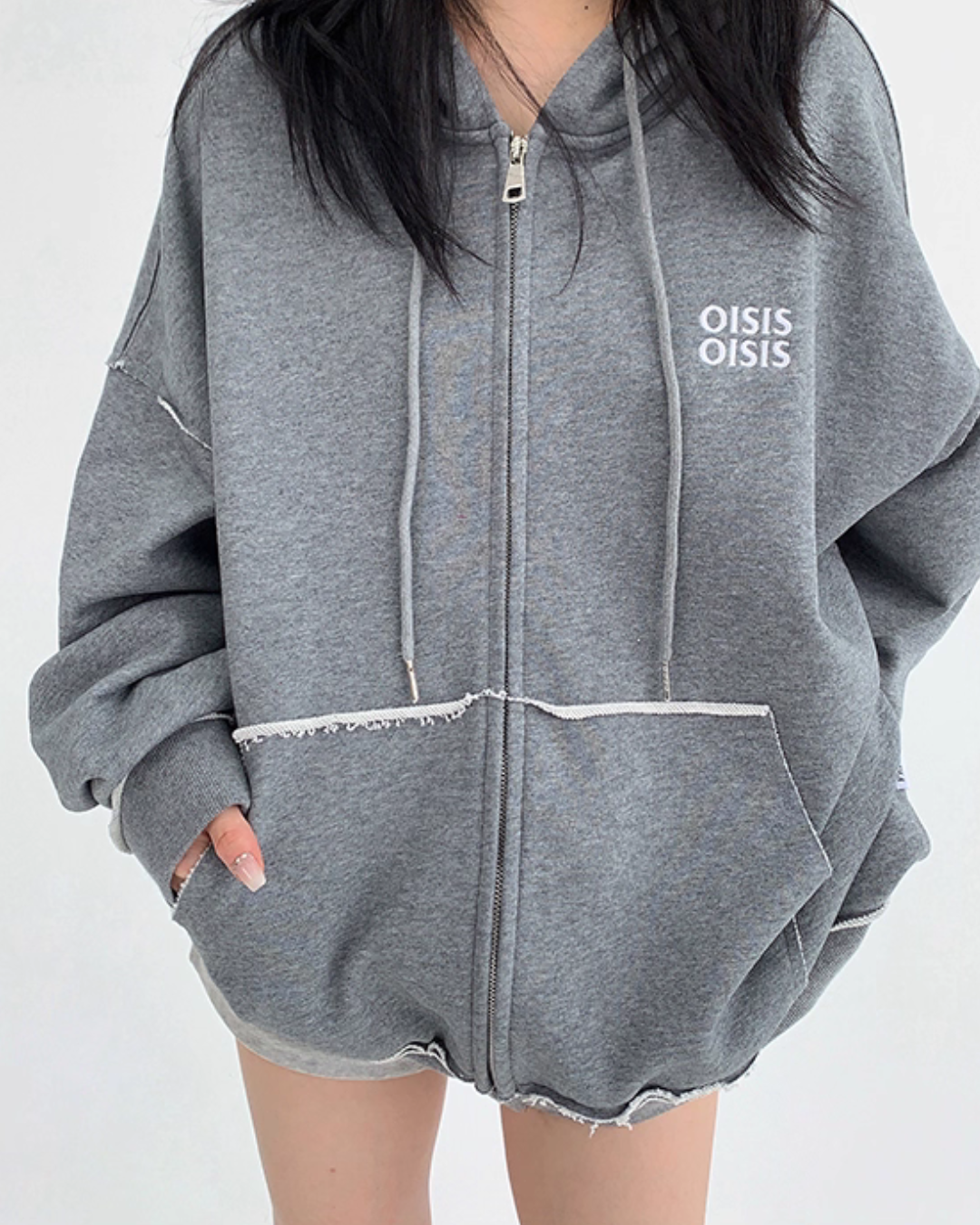 Oversized Zip-Up Hoodie YLS0940