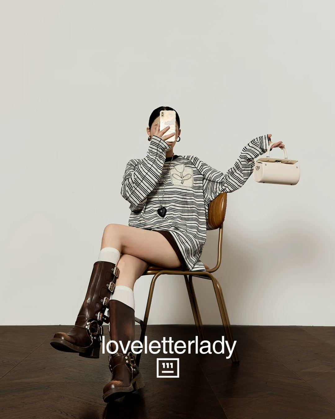 White Striped Long-Sleeve T-Shirt LLA0656