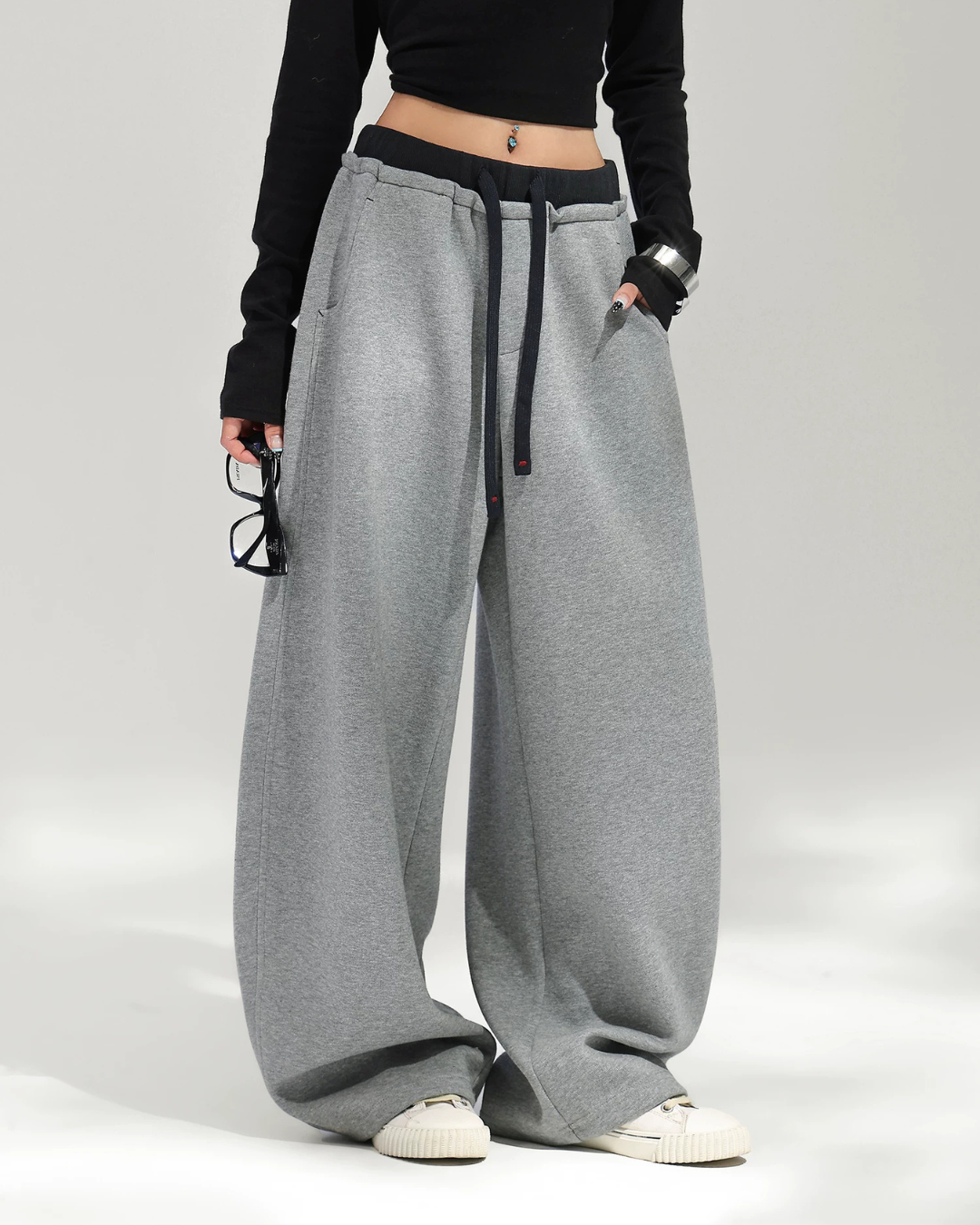 Layered Design Wide Sweatpants ACS0391