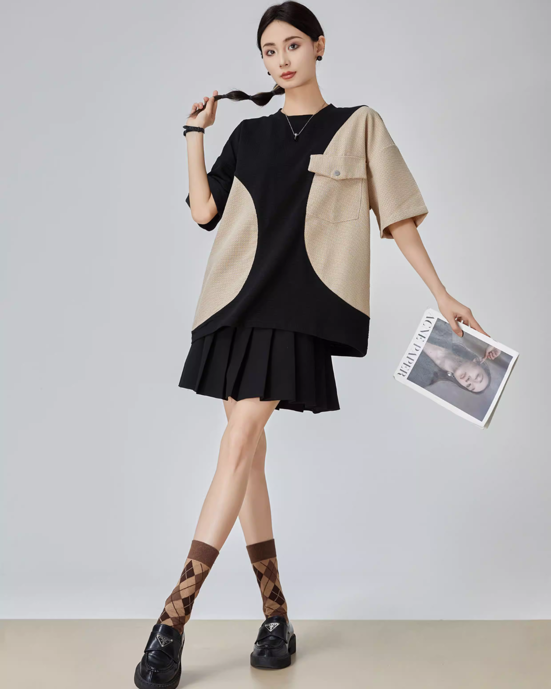 Color Blocking Short Sleeve T-Shirt FER0067