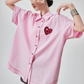 Heart Embroidery Short-Sleeve Shirt FER0176