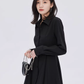 Fitted Long-Sleeve Shirt Mini Dress SHN0056