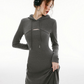 Hooded Sweat Dress IMO0109