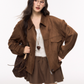 Retro Suede Jacket/Mini Tiered Skirt ELS0007