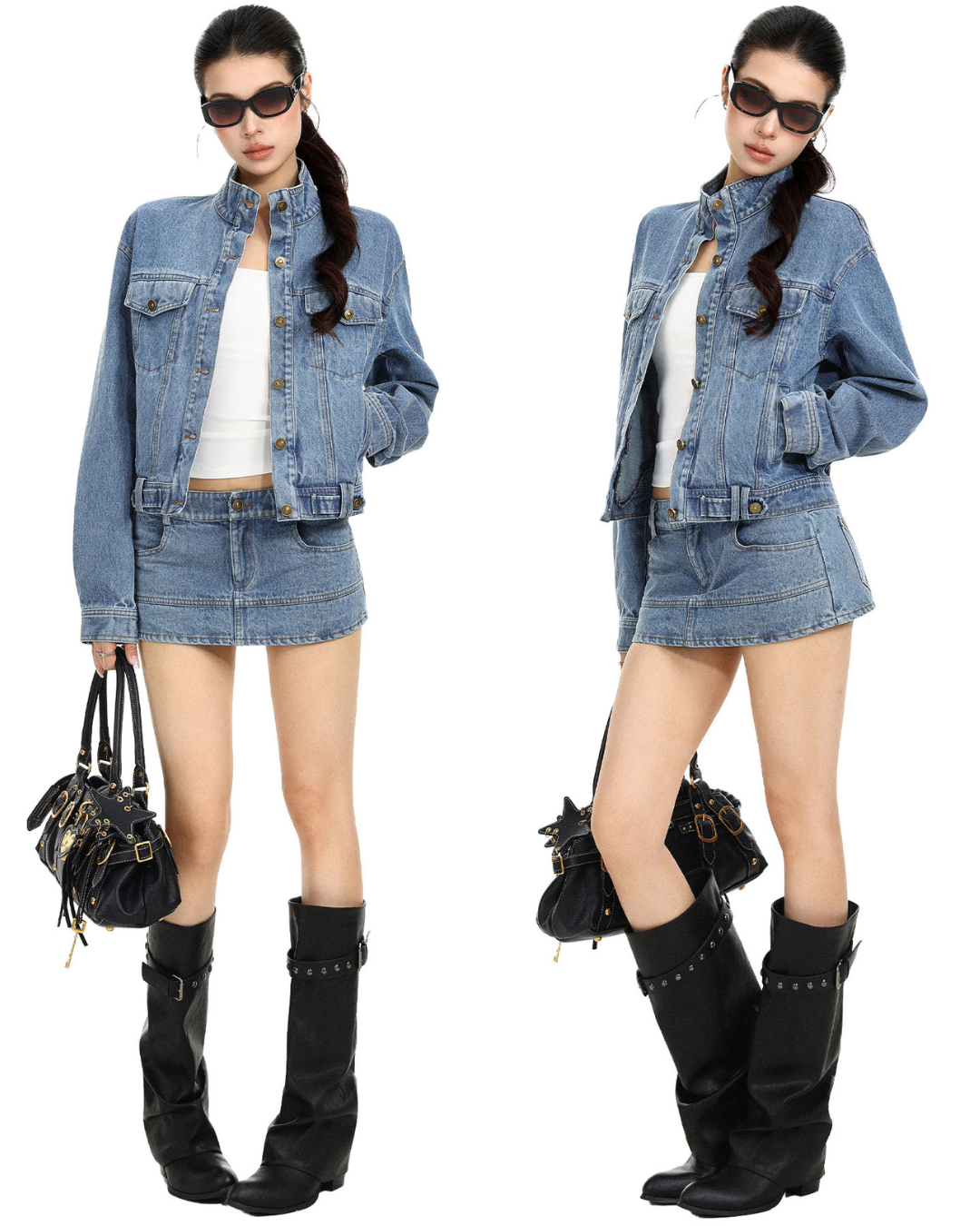 Stand Collar Denim Jacket BGS0049