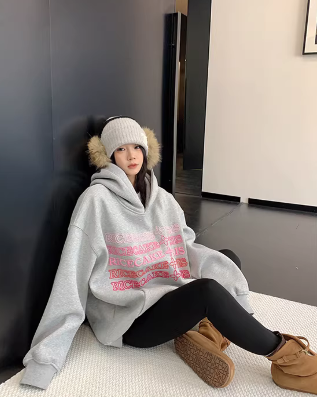 Embossed Logo Loose Hoodie YLS1024