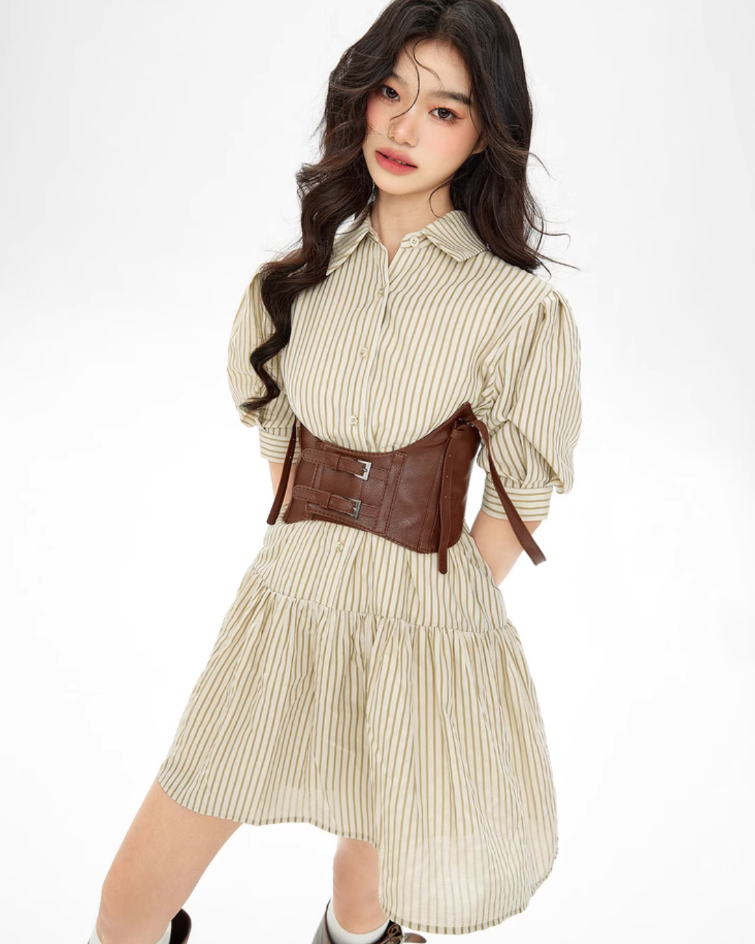 Flare Shirt Dress / Belt Bustier EPU0011