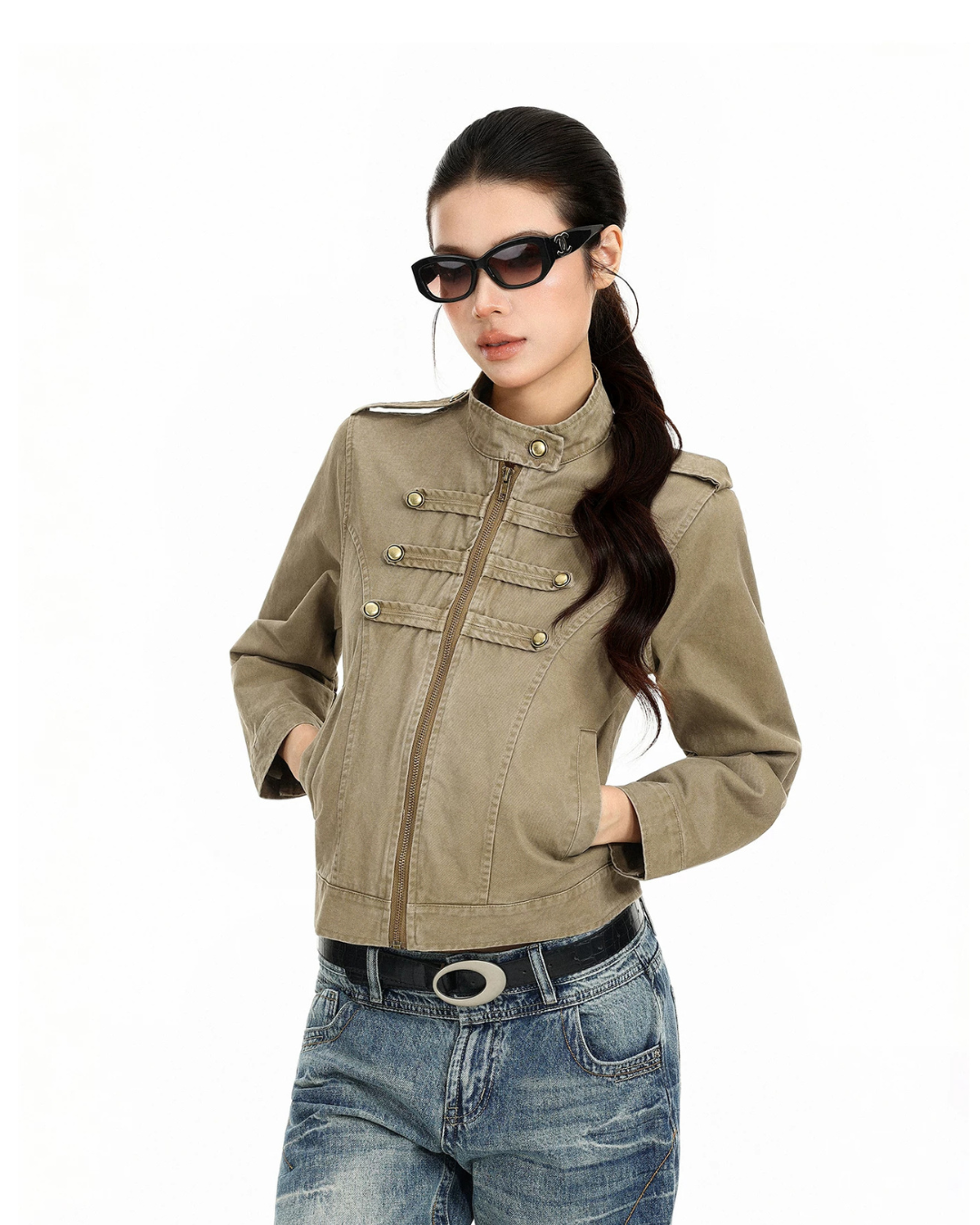 Stand Collar Biker Jacket BGS0058