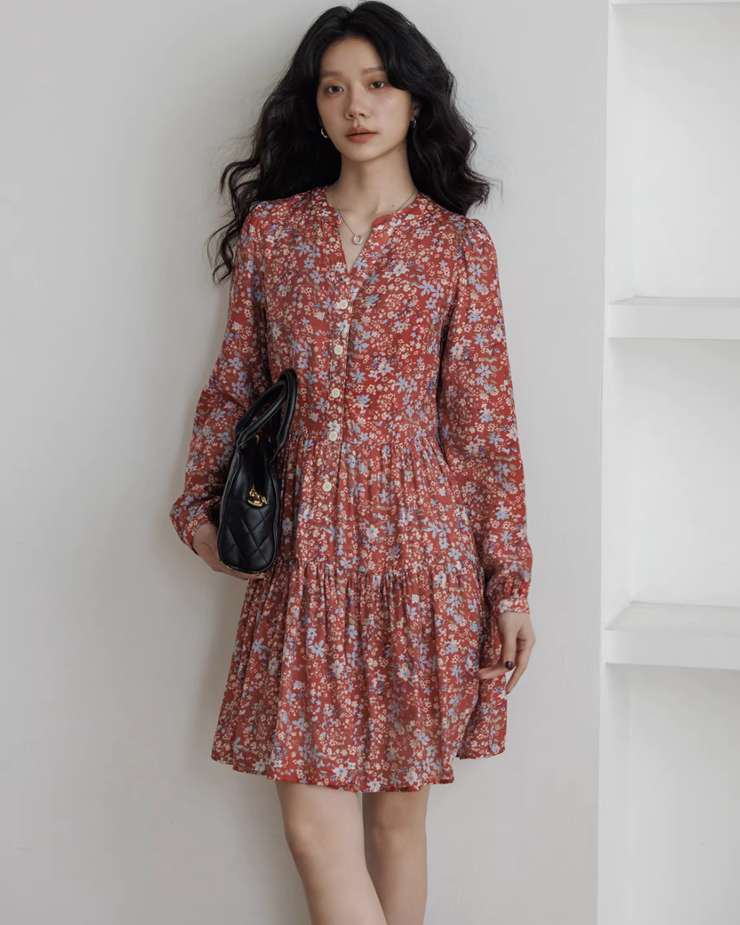 V-Neck Floral Dress VAS0193