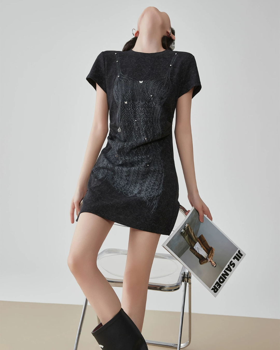 Corset Print T-Shirt Dress FER0120