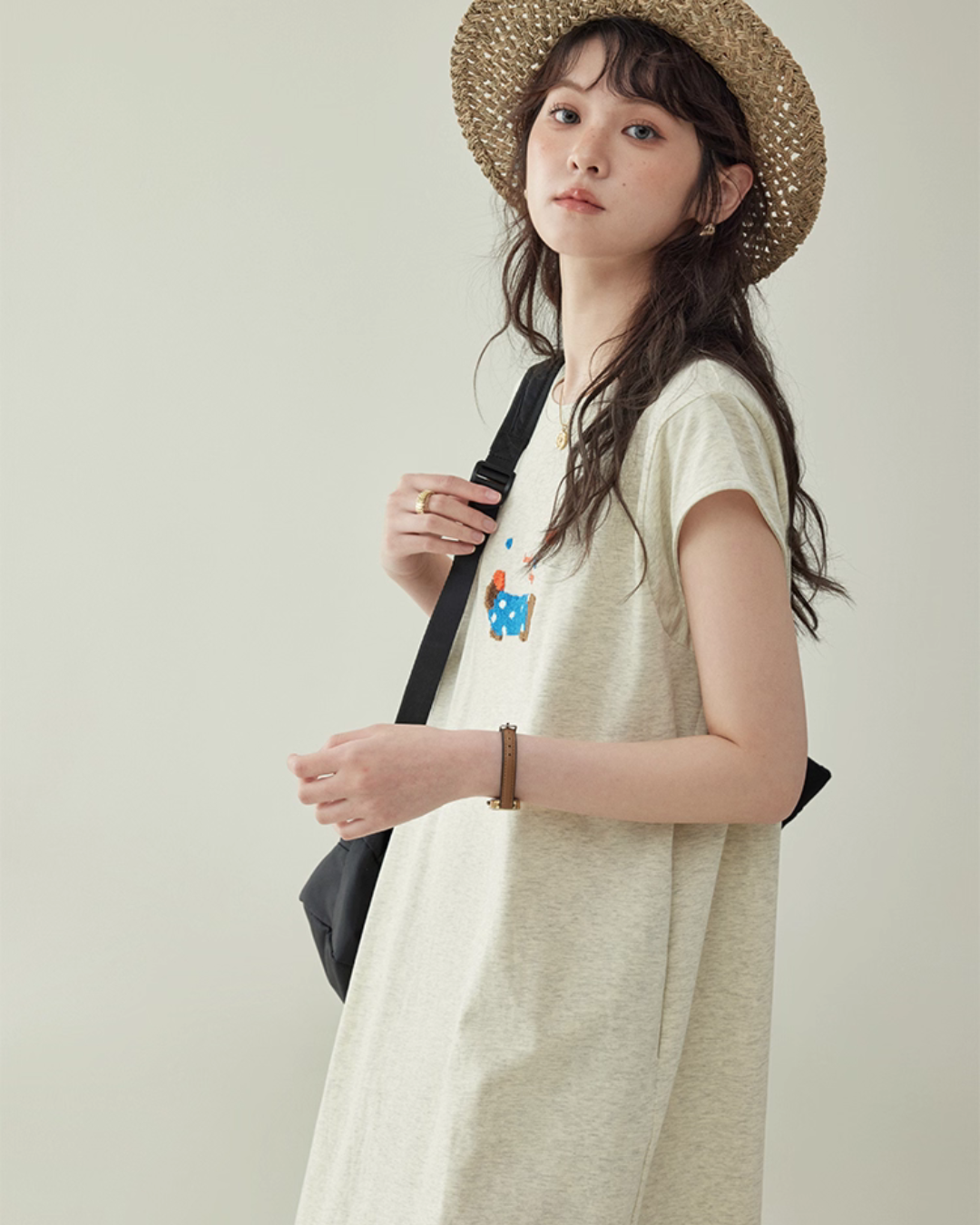 French Sleeve T-Shirt Dress AMU0035