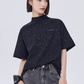 Sequin Mock Neck Short-Sleeve T-Shirt SHN0042