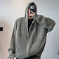Reversible Mesh Zip-Up Knit Hoodie DAZ0010