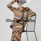 Rainbow Stripe Knit Dress / Knit Cardigan LLA0024